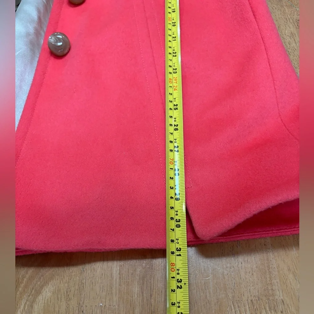 J. Crew coral 100% wool coral Griffin pea coat style 20031 sz 4 $278